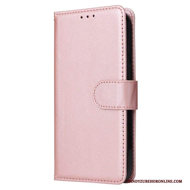 Custodia in pelle iPhone 15 Plus Stile Classico In Pelle Con Cinturino