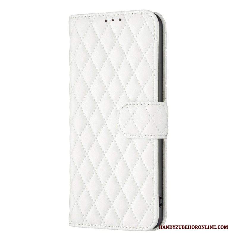 Custodia in pelle iPhone 15 Plus Trapuntato