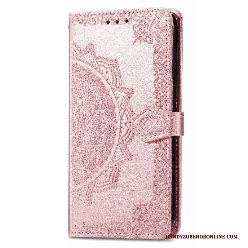 Custodia in pelle iPhone 15 Pro Mandala Barocco