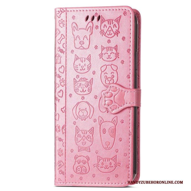 Custodia in pelle iPhone 15 Pro Max Animali Animati