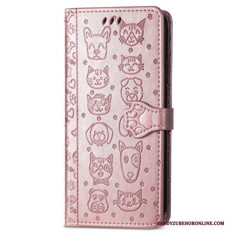 Custodia in pelle iPhone 15 Pro Max Animali Animati