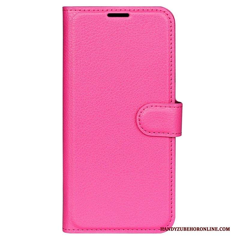 Custodia in pelle iPhone 15 Pro Max Classica Ecopelle Litchi