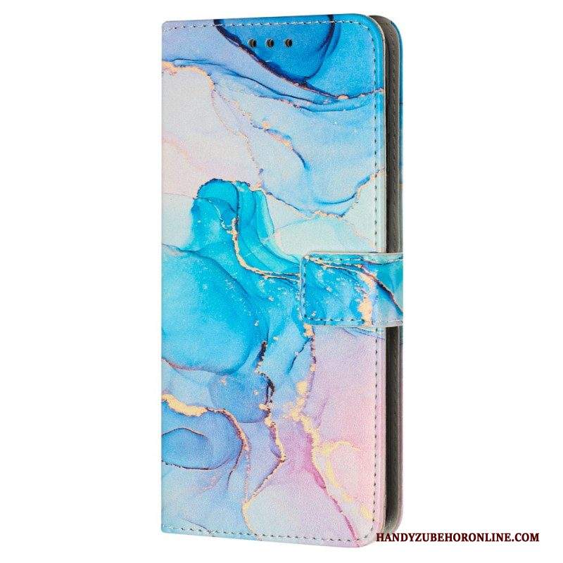 Custodia in pelle iPhone 15 Pro Max Stile Marmorizzato