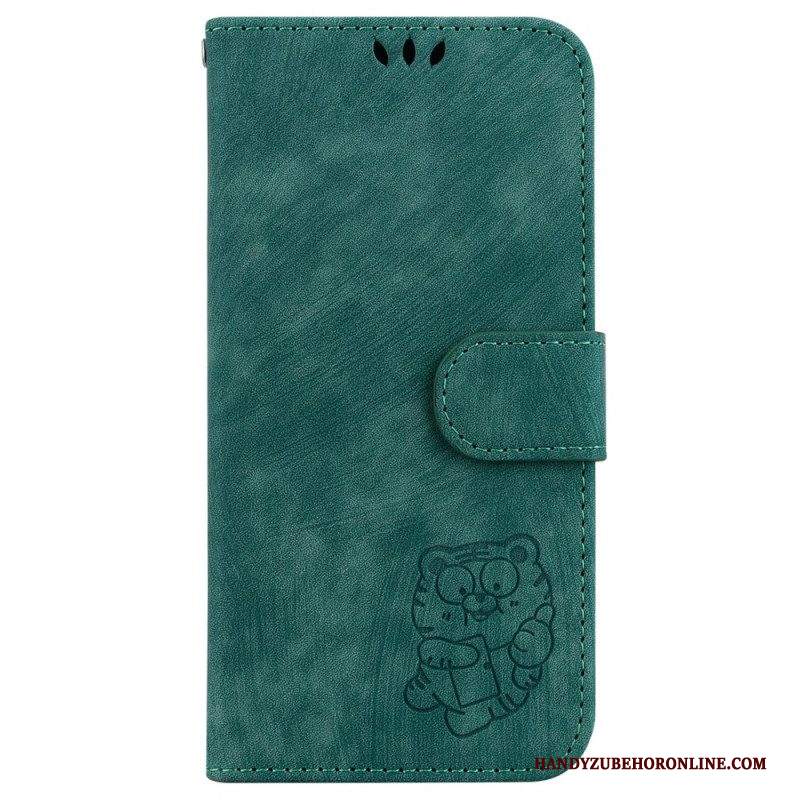 Custodia in pelle iPhone 15 Pro Tigre Carina