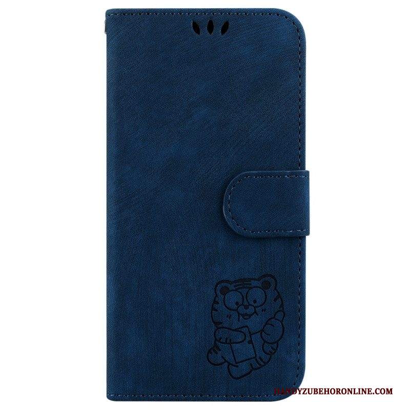 Custodia in pelle iPhone 15 Pro Tigre Carina