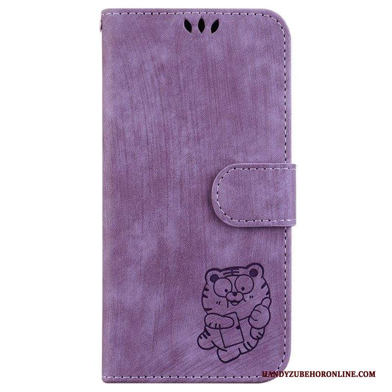 Custodia in pelle iPhone 15 Pro Tigre Carina