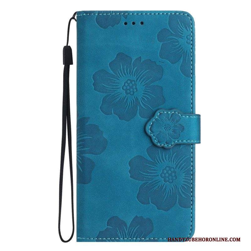 Custodia in pelle iPhone 15 Stampa Floreale