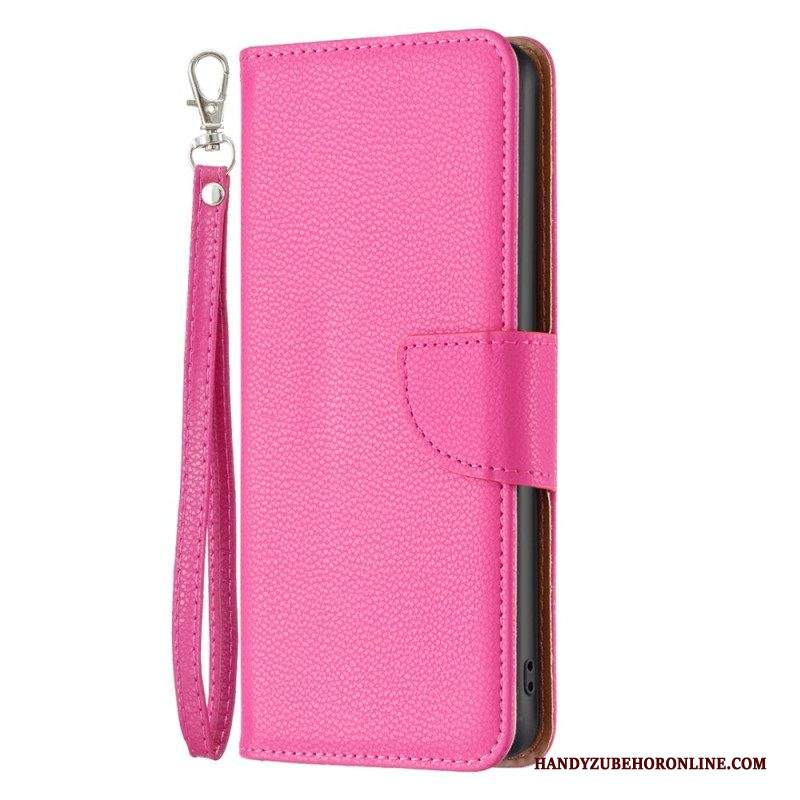 Custodia in pelle iPhone 15 Striscia Di Litchi