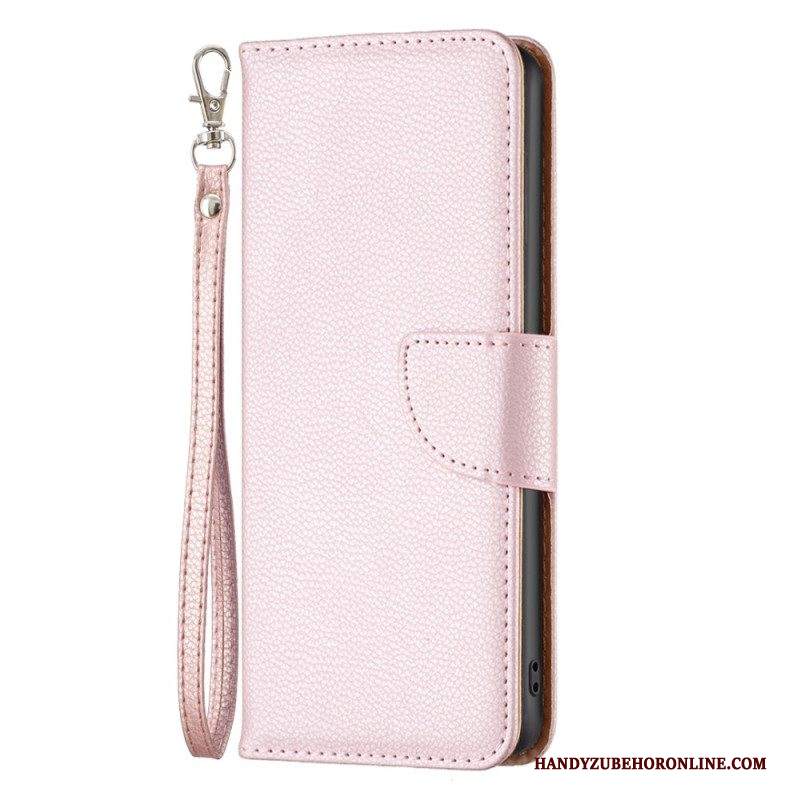 Custodia in pelle iPhone 15 Striscia Di Litchi