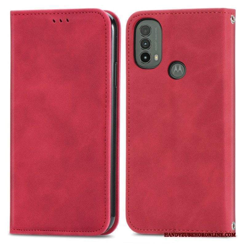 Folio Cover Moto E40 / E30 / E20 Custodia in pelle Design Skin-touch