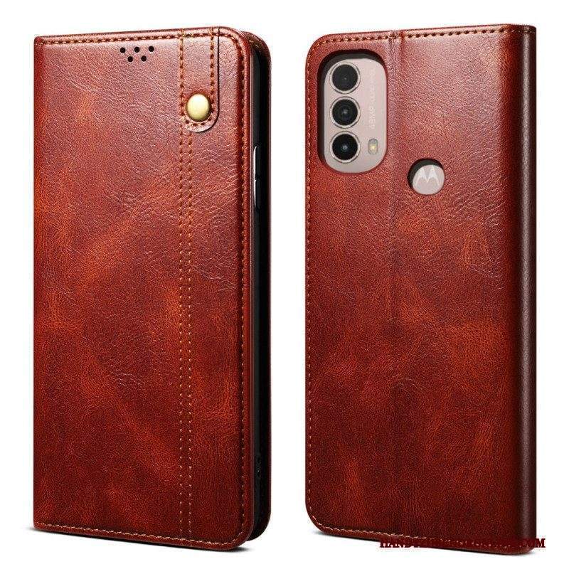 Folio Cover Moto E40 / E30 / E20 Custodia in pelle Ecopelle Cerata