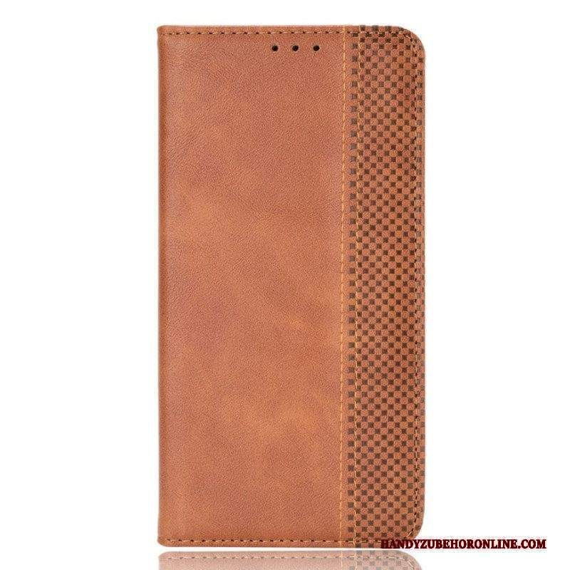 Folio Cover Moto E40 / E30 / E20 Custodia in pelle Effetto Pelle Vintage Stilizzato