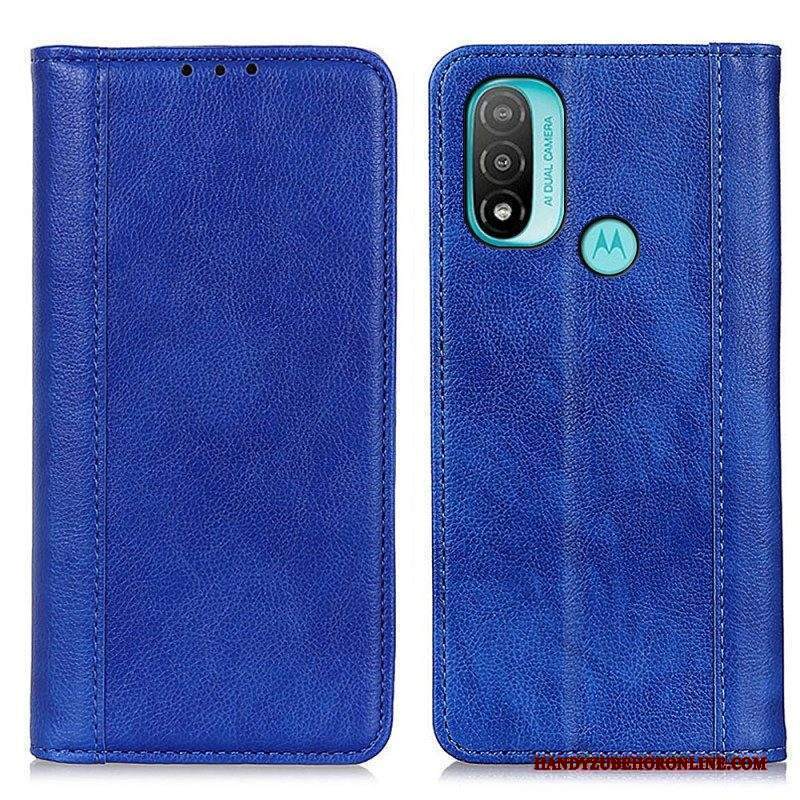 Folio Cover Moto E40 / E30 / E20 Custodia in pelle Eleganza Split Litchi Leather