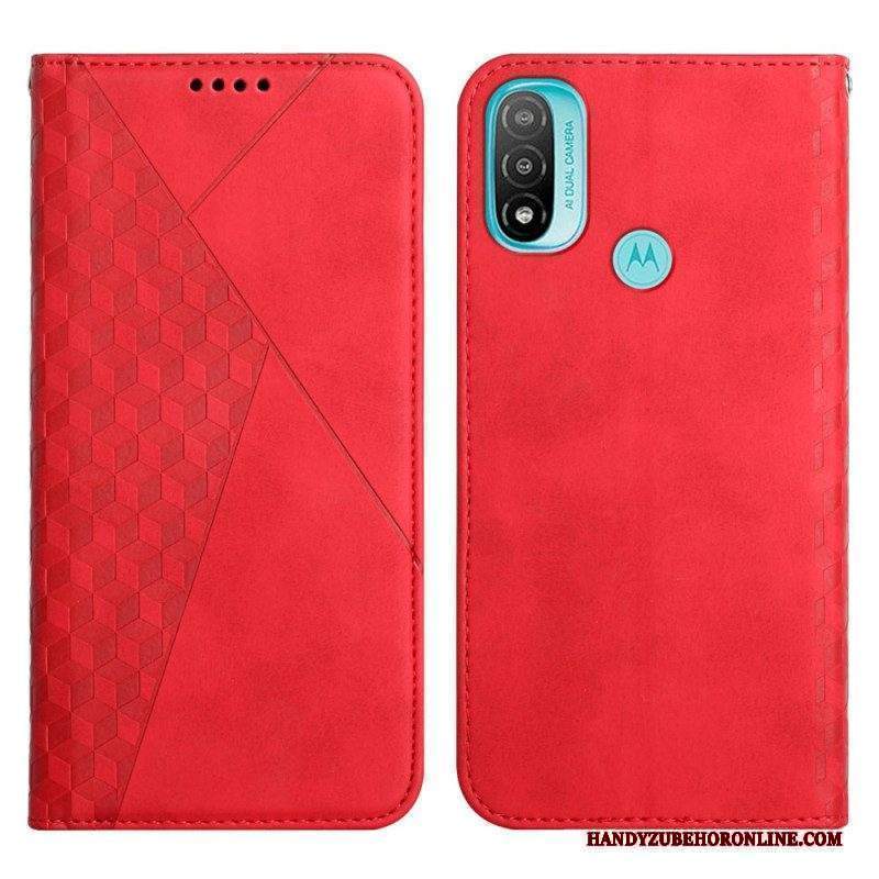 Folio Cover Moto E40 / E30 / E20 Custodia in pelle Geo Effetto Pelle