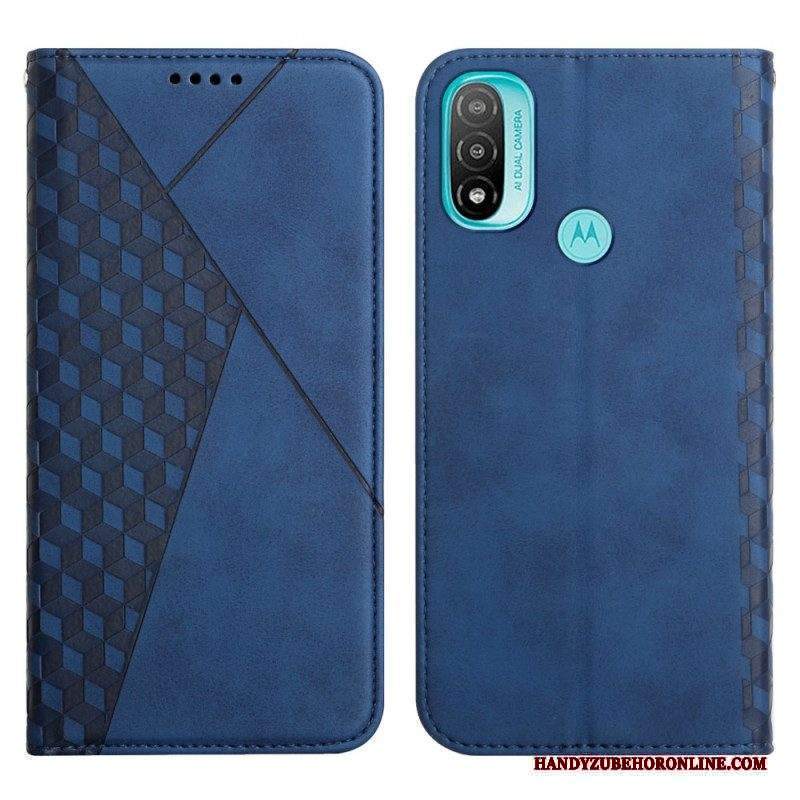 Folio Cover Moto E40 / E30 / E20 Custodia in pelle Geo Effetto Pelle