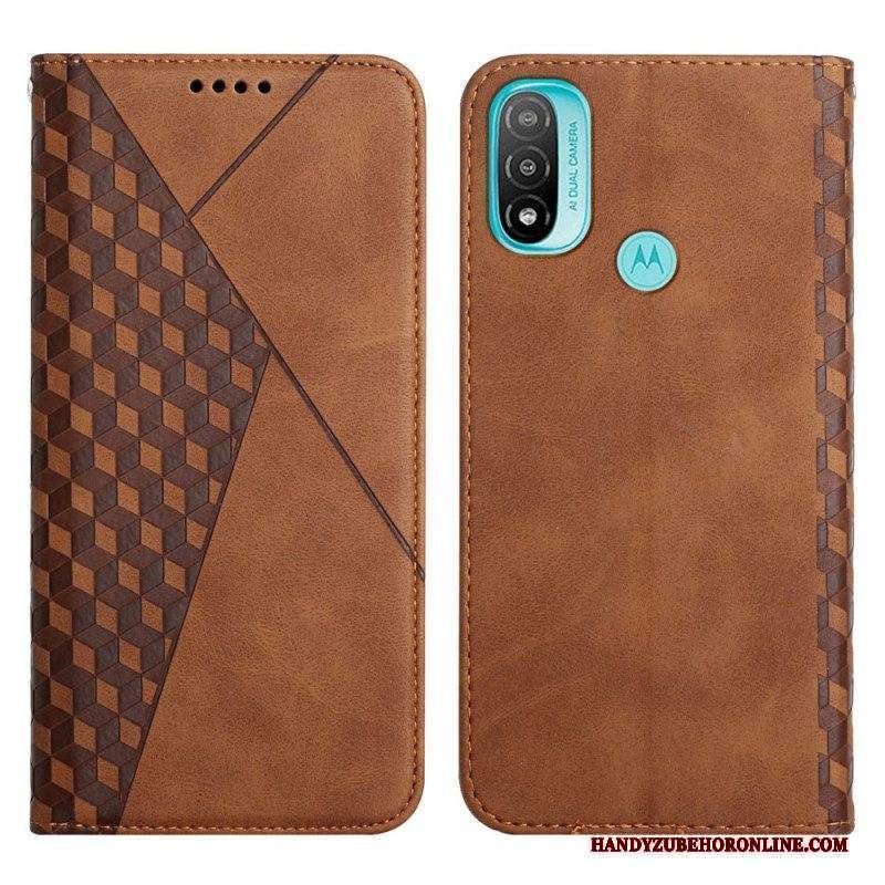 Folio Cover Moto E40 / E30 / E20 Custodia in pelle Geo Effetto Pelle