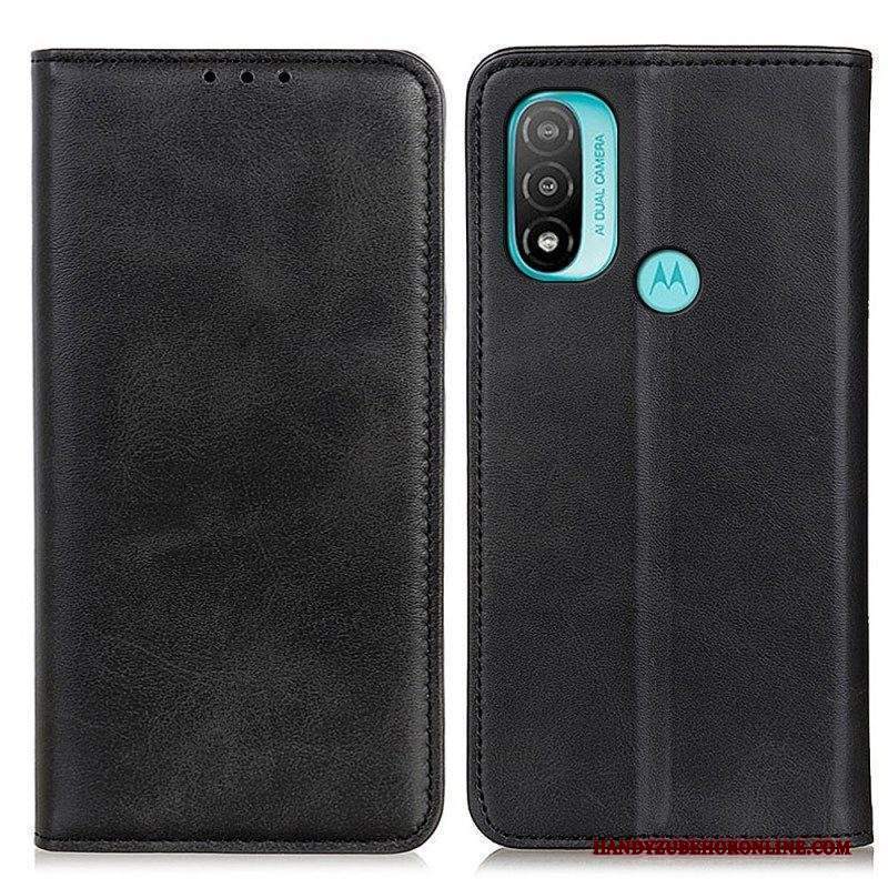 Folio Cover Moto E40 / E30 / E20 Custodia in pelle Pelle Crosta Eleganza