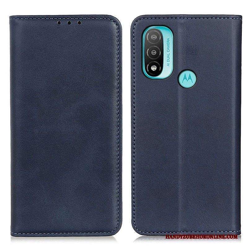 Folio Cover Moto E40 / E30 / E20 Custodia in pelle Pelle Crosta Eleganza