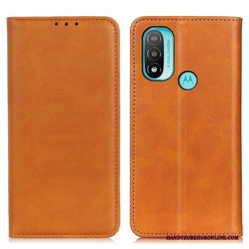 Folio Cover Moto E40 / E30 / E20 Custodia in pelle Pelle Crosta Eleganza