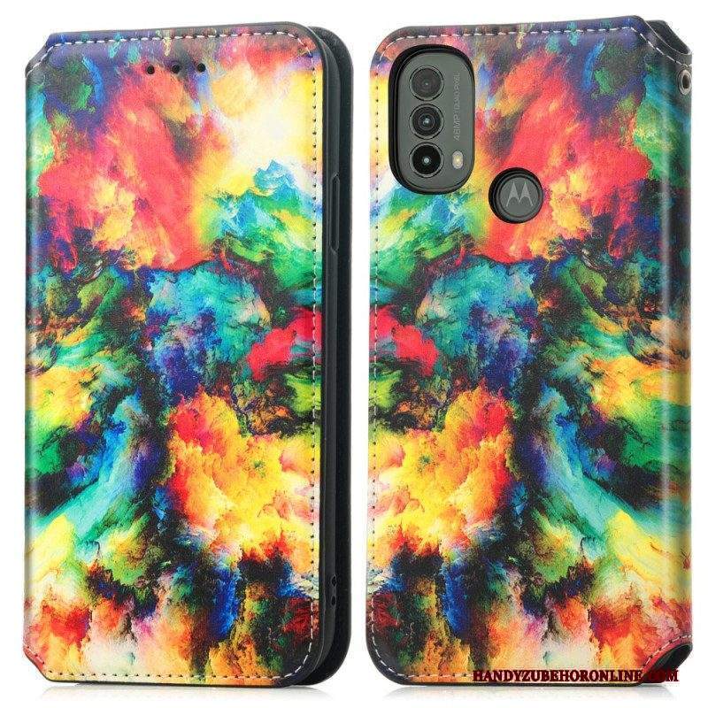 Folio Cover Moto E40 / E30 / E20 Custodia in pelle Rfid Artistico