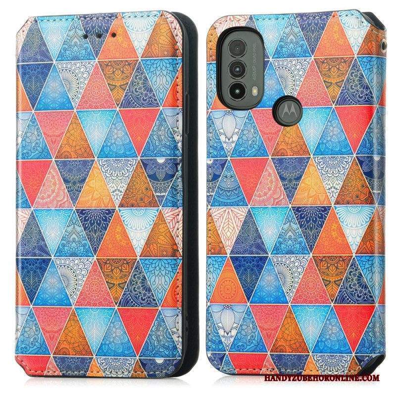 Folio Cover Moto E40 / E30 / E20 Custodia in pelle Rfid Artistico