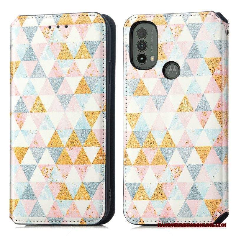 Folio Cover Moto E40 / E30 / E20 Custodia in pelle Rfid Artistico