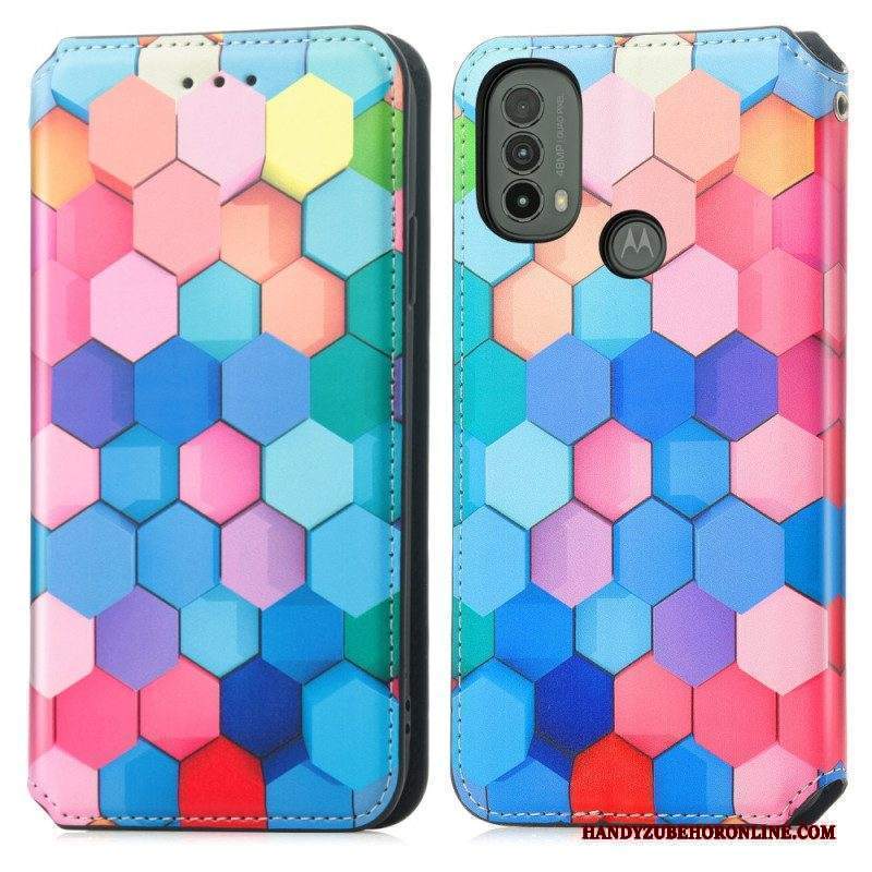 Folio Cover Moto E40 / E30 / E20 Custodia in pelle Rfid Artistico