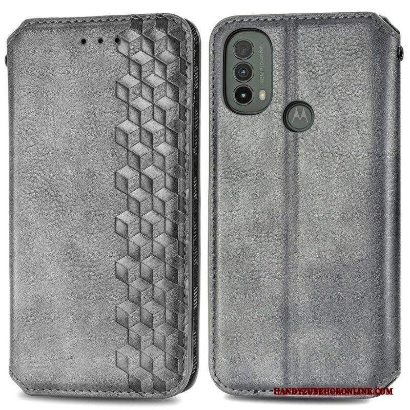 Folio Cover Moto E40 / E30 / E20 Custodia in pelle Texture Diamante Effetto Pelle