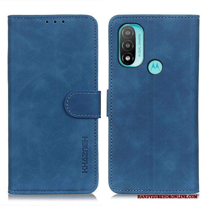 Folio Cover Moto E40 / E30 / E20 Khazneh Effetto Pelle Vintage