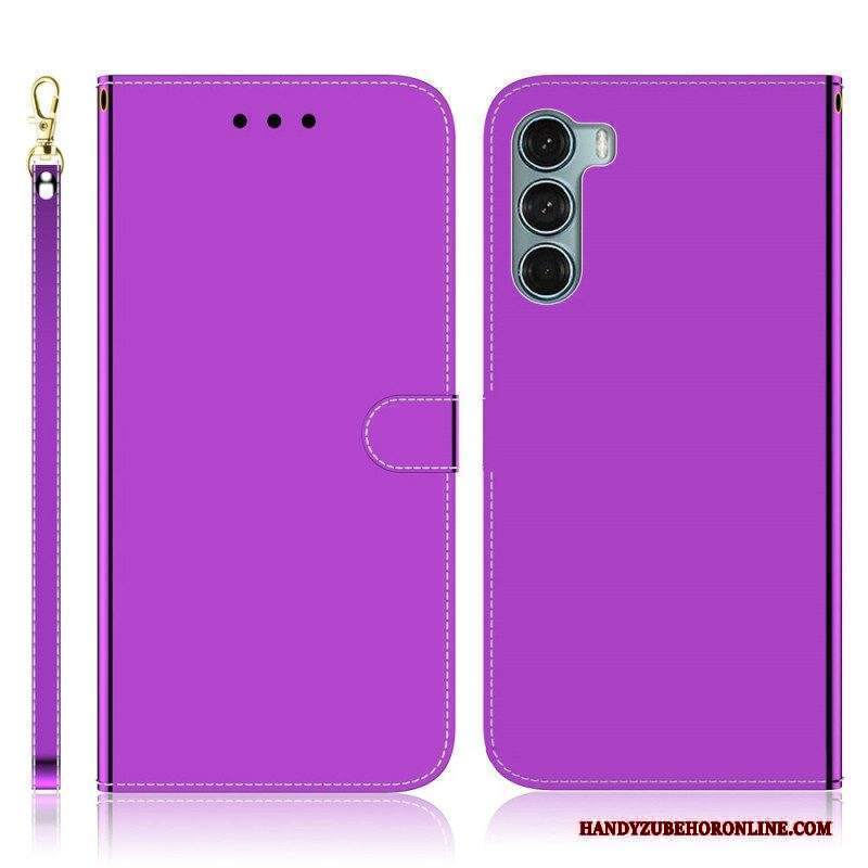 Folio Cover Moto G200 5G Copri Specchietto In Ecopelle