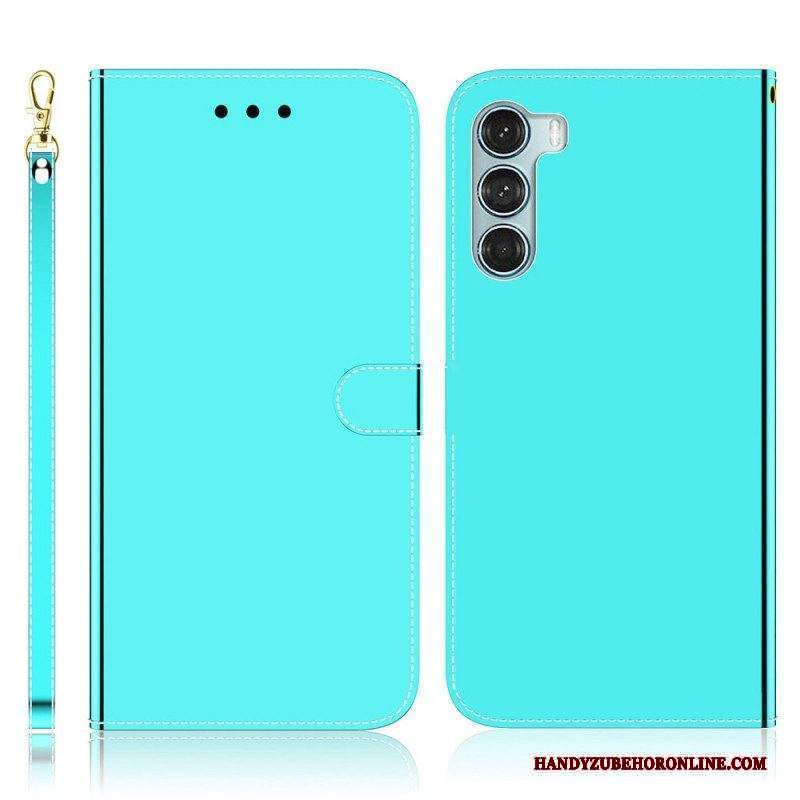 Folio Cover Moto G200 5G Copri Specchietto In Ecopelle