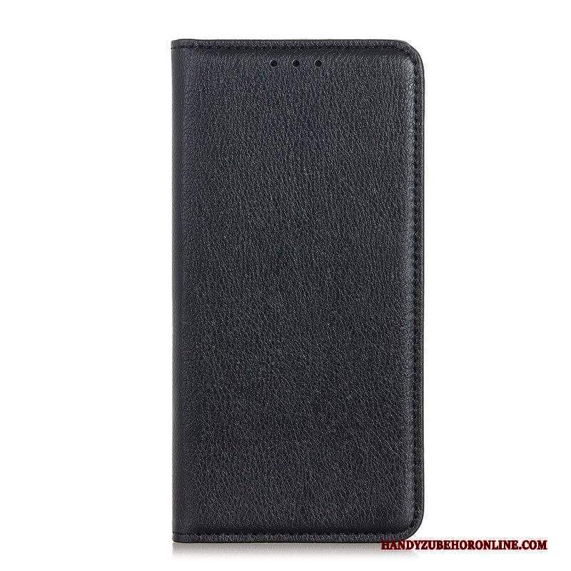 Folio Cover Moto G200 5G Custodia in pelle Trama Di Cuoio Spaccato Di Litchi