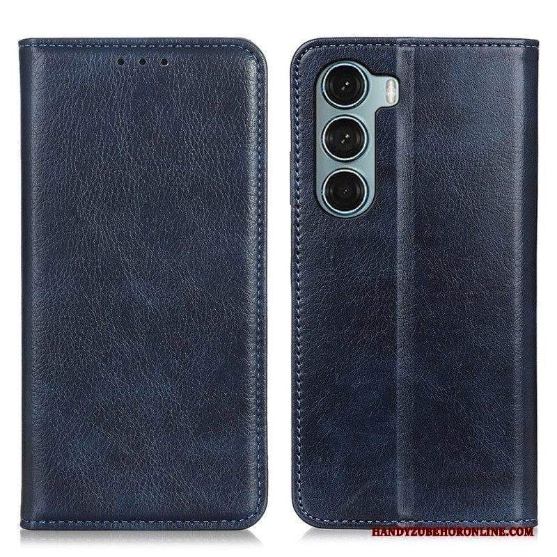 Folio Cover Moto G200 5G Custodia in pelle Trama Di Cuoio Spaccato Di Litchi