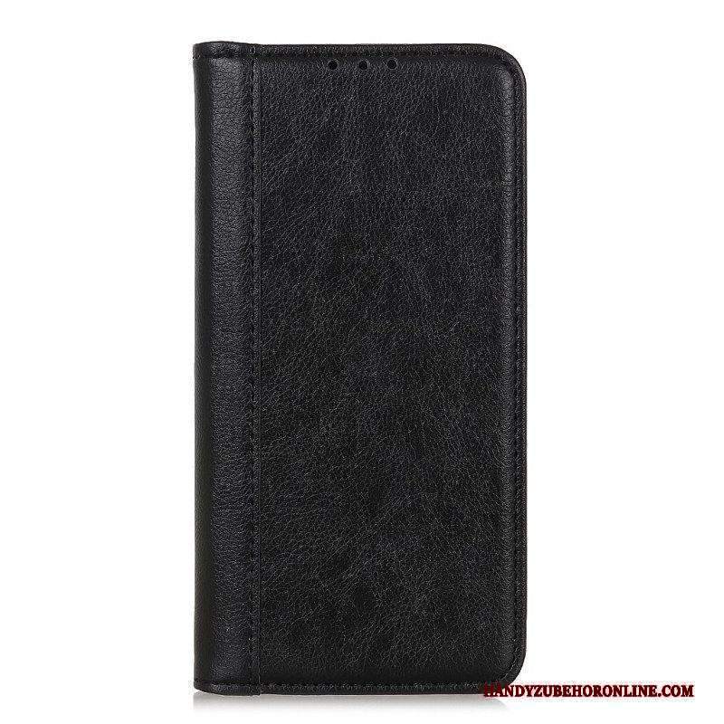 Folio Cover Moto G200 5G Custodia in pelle Versione In Crosta Di Litchi