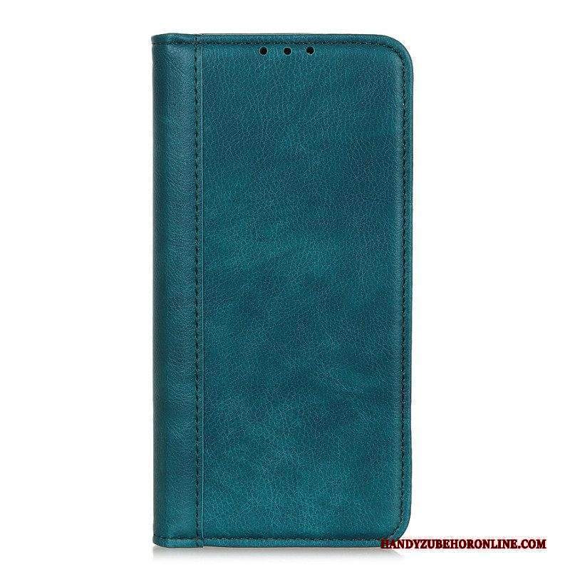 Folio Cover Moto G200 5G Custodia in pelle Versione In Crosta Di Litchi