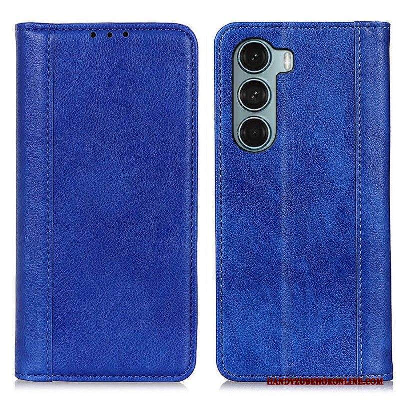 Folio Cover Moto G200 5G Custodia in pelle Versione In Crosta Di Litchi