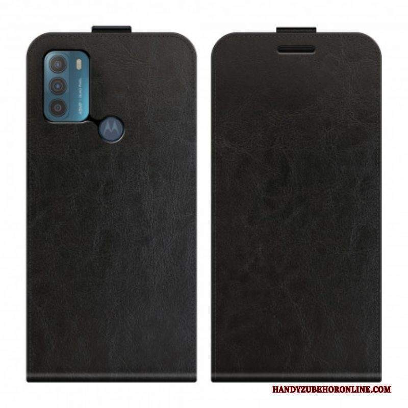 Folio Cover Moto G50 Custodia in pelle Ribalta Verticale Effetto Pelle