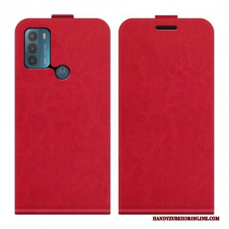 Folio Cover Moto G50 Custodia in pelle Ribalta Verticale Effetto Pelle