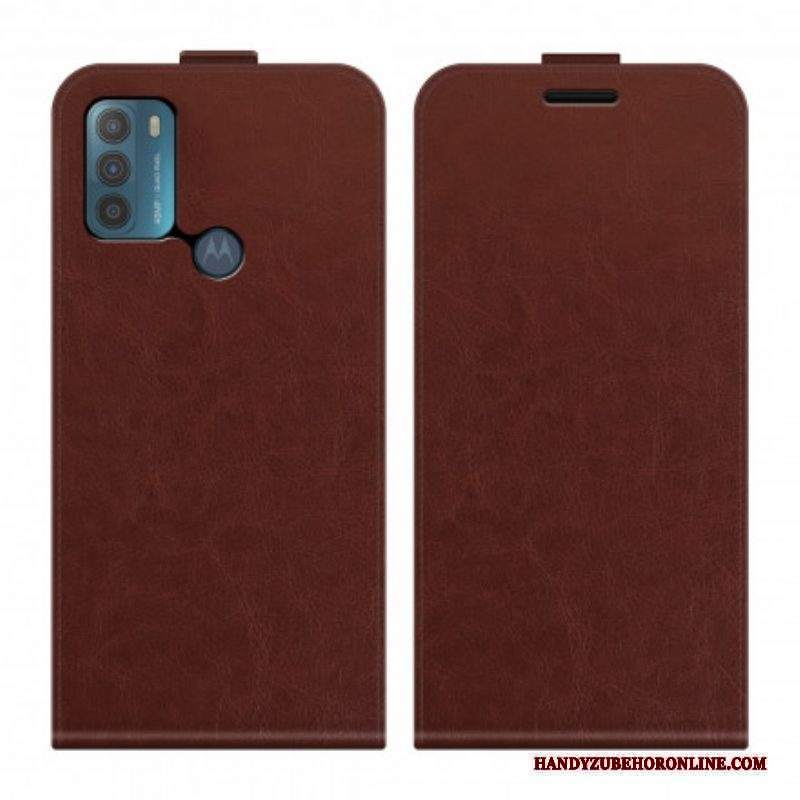 Folio Cover Moto G50 Custodia in pelle Ribalta Verticale Effetto Pelle