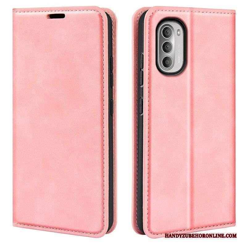 Folio Cover Moto G51 5G Custodia in pelle Effetto Pelle Morbida Seta