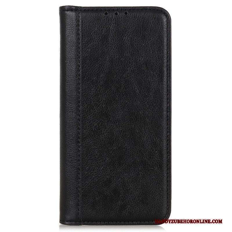 Folio Cover Moto G51 5G Custodia in pelle Eleganza Split Litchi Leather