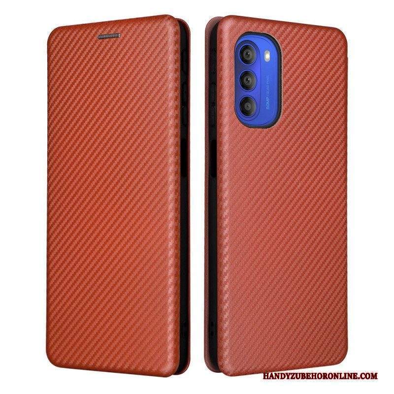 Folio Cover Moto G51 5G Custodia in pelle Silicone Colorato Al Carbonio