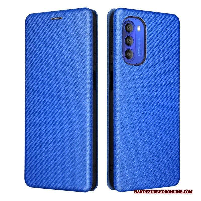 Folio Cover Moto G51 5G Custodia in pelle Silicone Colorato Al Carbonio