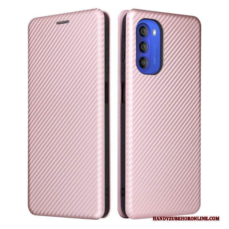 Folio Cover Moto G51 5G Custodia in pelle Silicone Colorato Al Carbonio