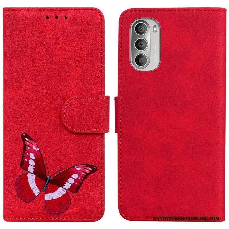 Folio Cover Moto G51 5G Farfalla Dal Tocco Di Pelle