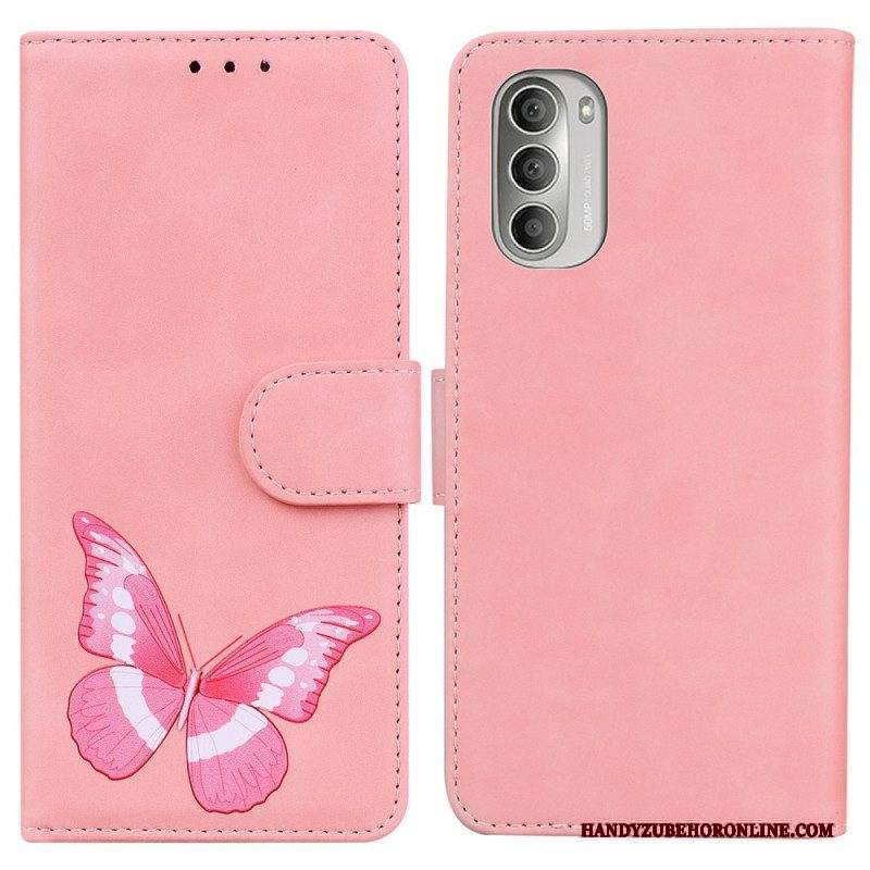 Folio Cover Moto G51 5G Farfalla Dal Tocco Di Pelle