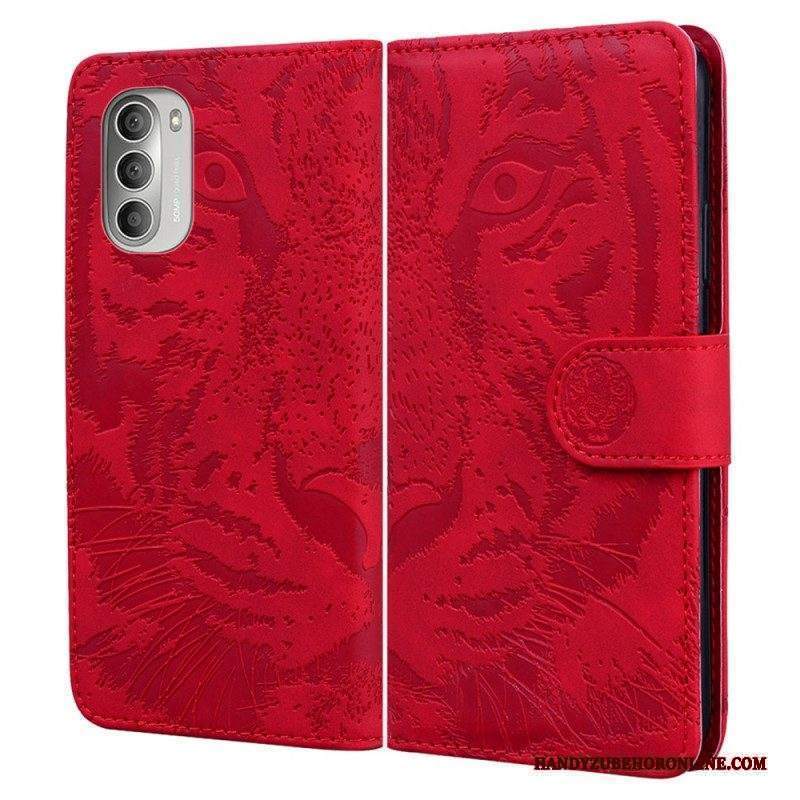 Folio Cover Moto G51 5G Stampa Faccia Di Tigre