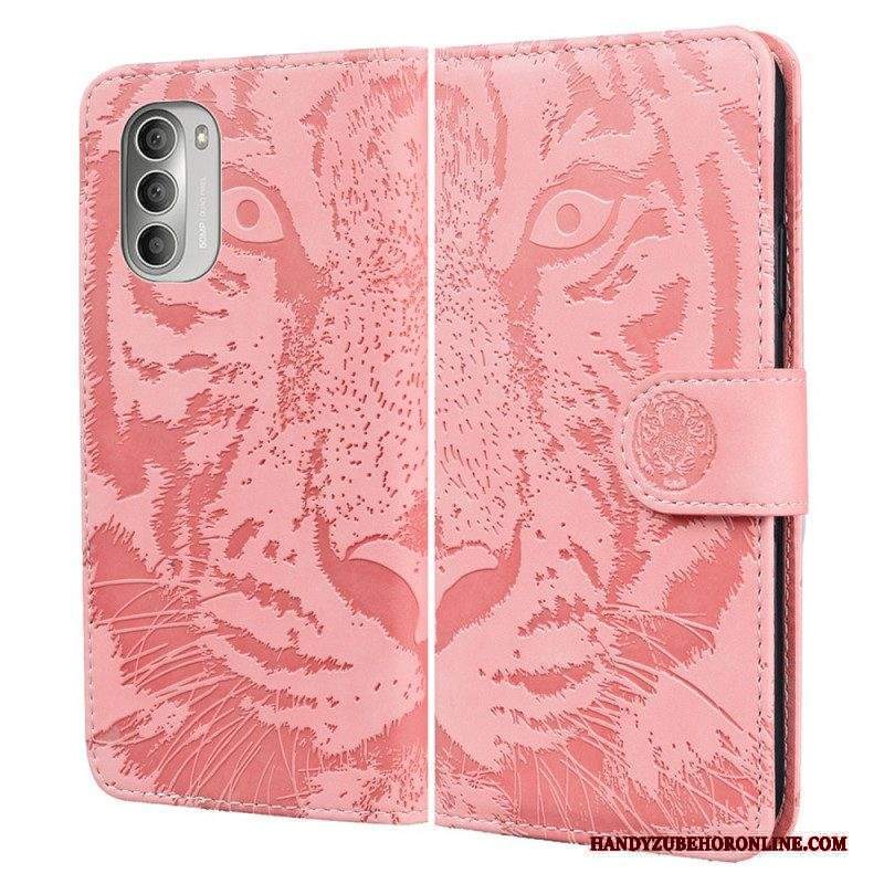 Folio Cover Moto G51 5G Stampa Faccia Di Tigre