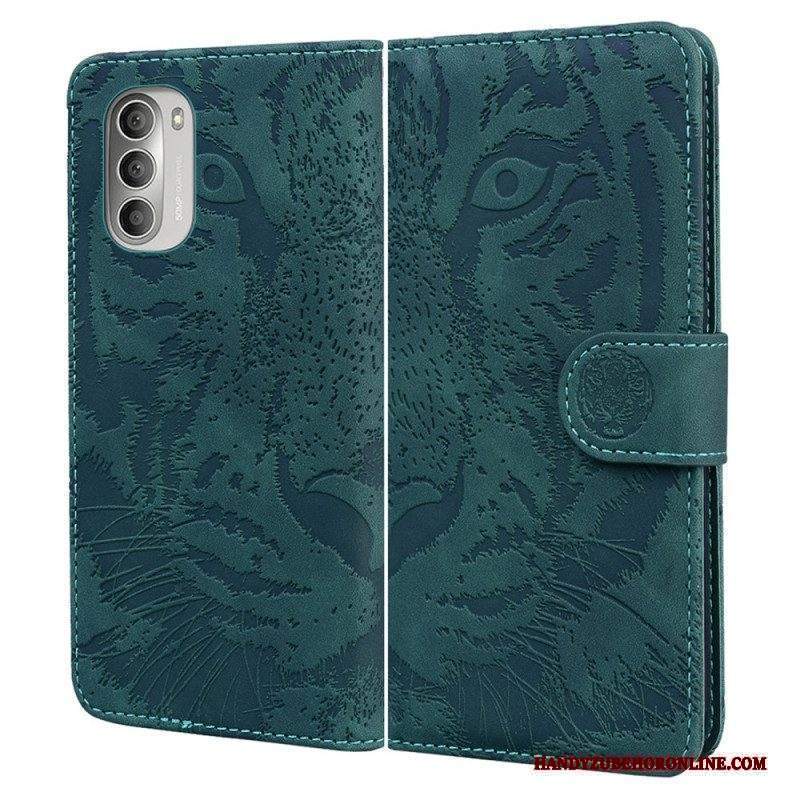 Folio Cover Moto G51 5G Stampa Faccia Di Tigre