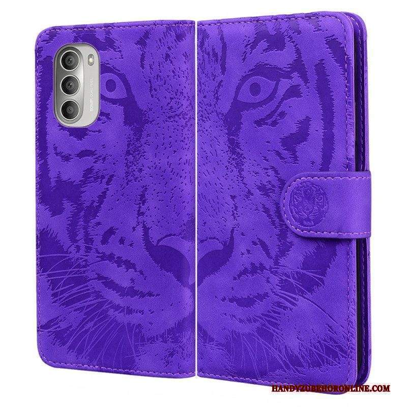 Folio Cover Moto G51 5G Stampa Faccia Di Tigre